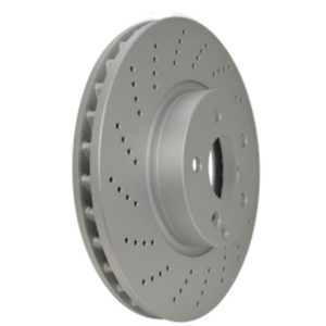 Hella Brake Rotor, Vented Drilled, One Piece Design, Wheel Bolt Pattern 6 X 112 Millimeter – 355122942
