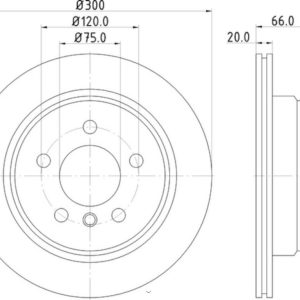 Hella Brake Rotor, Vented, One Piece Design, Wheel Bolt Pattern 6 X 120 Millimeter – 355123152