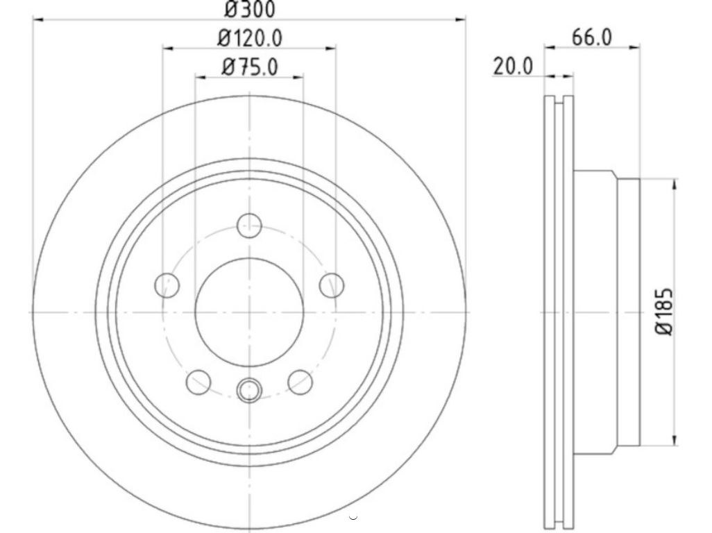 Hella Brake Rotor, Vented, One Piece Design, Wheel Bolt Pattern 6 X 120 Millimeter – 355123152