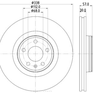 Hella Brake Rotor, Pagid, Vented, One Piece Design, Wheel Bolt Pattern 6 X 112 Millimeter – 355125171
