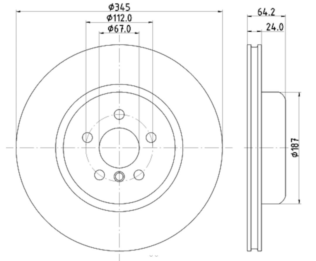 Hella Brake Rotor, Pagid, Vented, One Piece Design, Wheel Bolt Pattern 5 X 112 Millimeter – 355133031