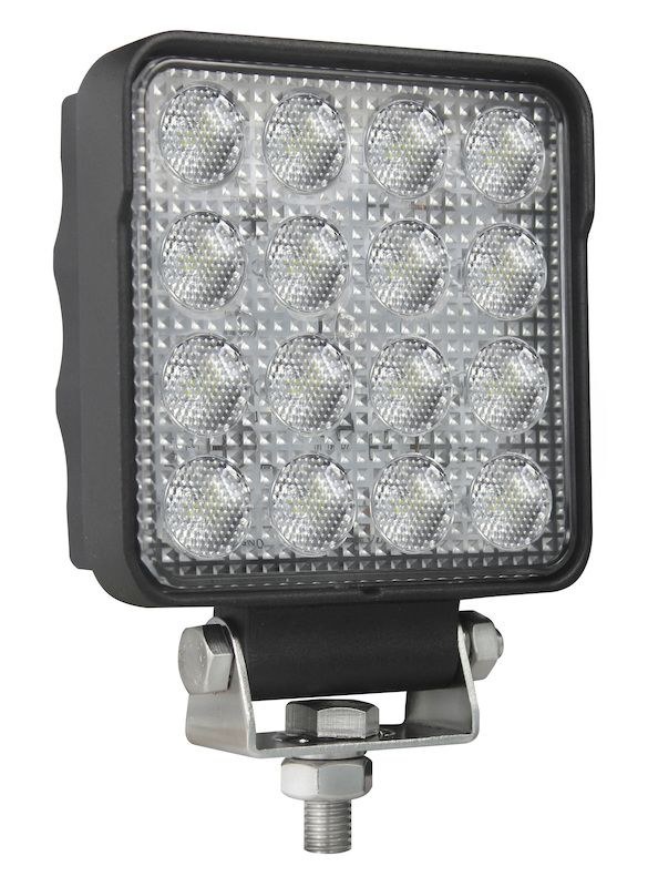 Hella Work Light, Valuefit, For Transport, 4.2 Inch Square, Long Range Pedestal Mount, 25 Watts/ 2000 Measured Lumens – 357106012