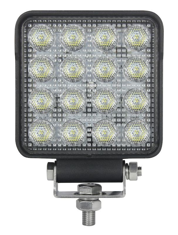 Hella Work Light, Valuefit, For Transport, 4.2 Inch Square, Long Range Pedestal Mount, 25 Watts/ 2000 Measured Lumens – 357106012