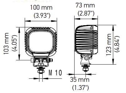 Hella Work Light, Valuefit, For Agriculture/ Construction/ Utility/ Heavy Duty/ Overstock Sales Event, 3.93 Inch Square, Bracket Mount – 357109041
