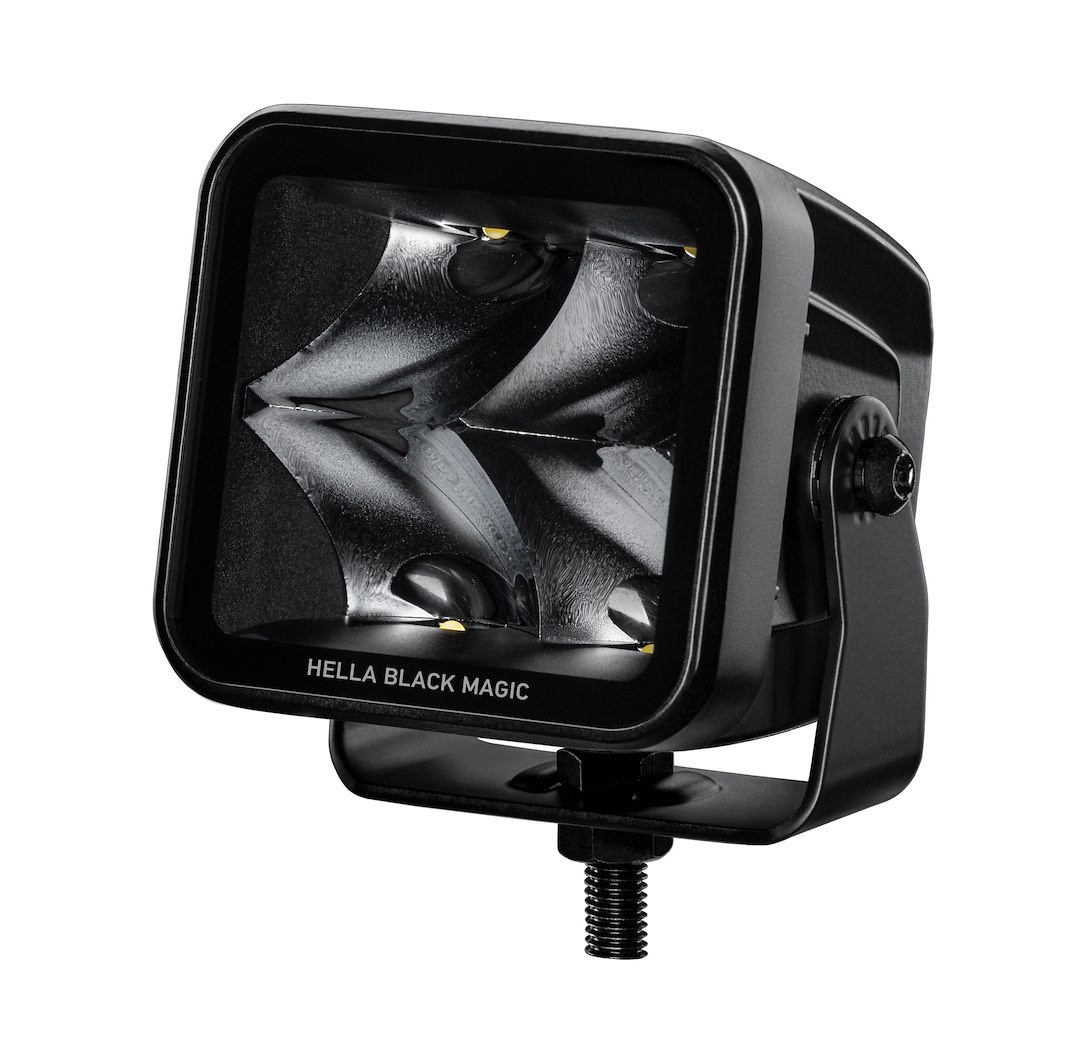 Hella Driving/ Fog Light, Black Magic ®, LED Bulb, 4 LED Bulbs, 3.2 Inch Width X 3.3 Inch Height X 2.7 Inch Depth Rectangular – 358176821