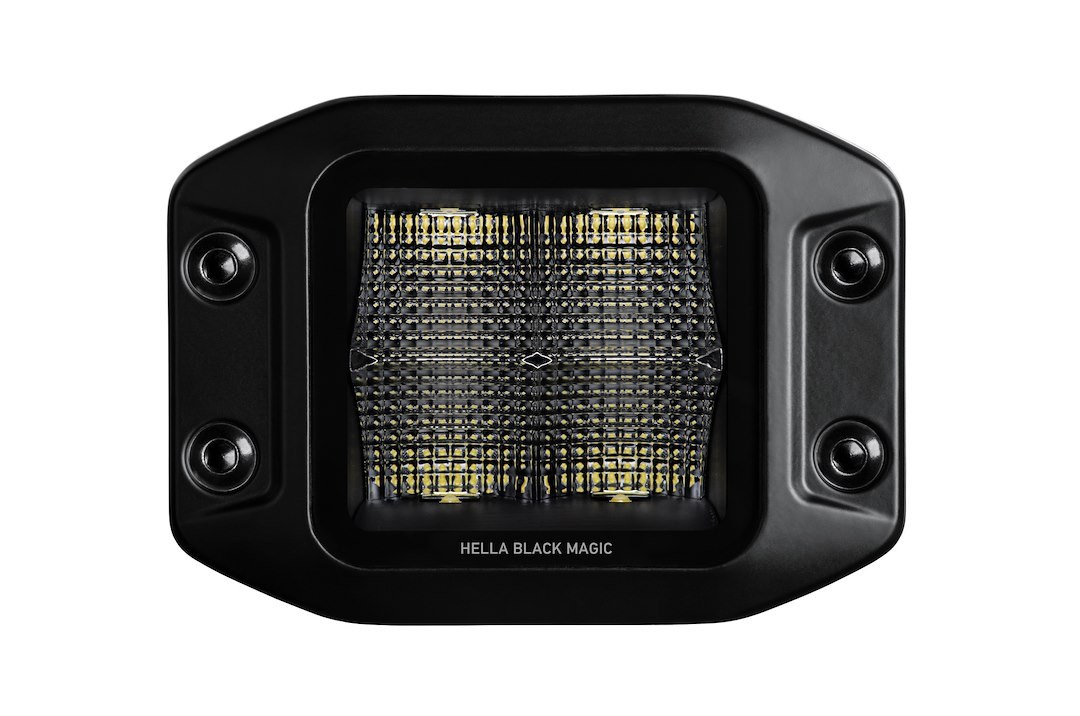Hella Driving/ Fog Light, Black Magic ®, LED Bulb, 4 LED Bulbs, 3.2 Inch Width X 3.3 Inch Height X 2.7 Inch Depth Rectangular – 358176831