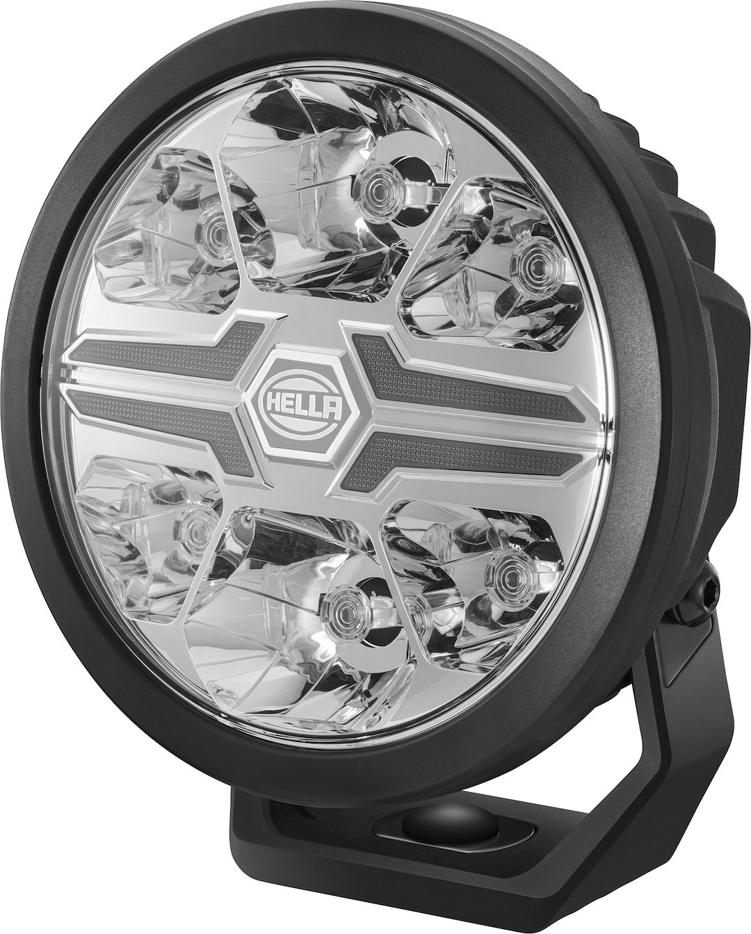 Hella Driving/ Fog Light, Blade, LED Bulb, 6 LED Bulbs, 6 Inch Round, 90 Watt, 10 to 24 Volt DC, High Beam, 8500 Lumens, Clear Lens – 358228801