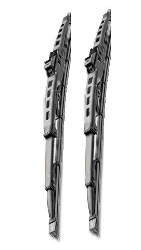 Hella Windshield Wiper Blade, 18 Inch, Conventional Style, Steel Frame, Natural Rubber Blade, Black, Standard, Set of 2 – 858083811