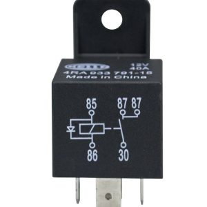 Hella Multi Purpose Relay, 30 Amps Continuous, 12 Volt, 4 Blade Terminal – 965400071
