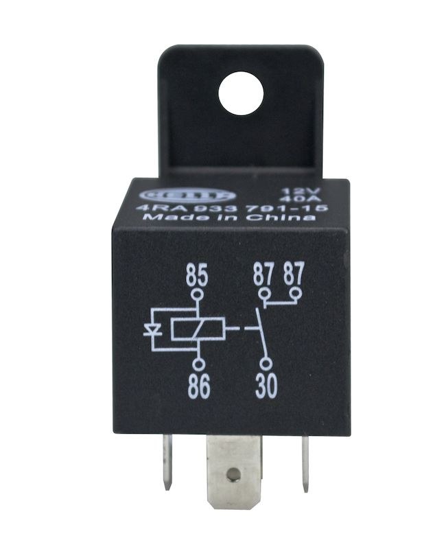 Hella Multi Purpose Relay, 30 Amps Continuous, 12 Volt, 4 Blade Terminal – 965400071