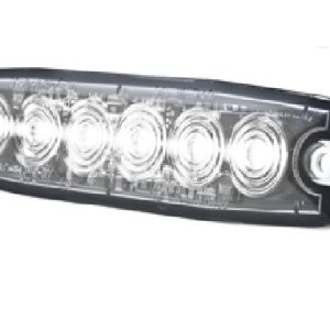 Hella Warning Light, MST6 Mini, 5.1 Inch Length X 1.1 Inch Height, Mini Bar, Bolt-On Surface Mount, LED, Clear Lens, White Bulb – H22895031