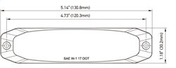Hella Warning Light, MST6E Series, 5.1 Inch Length X 1.1 Inch Height, Mini Bar, Bolt-On Surface Mount, LED, Clear Lens, White Bulb – H22897021