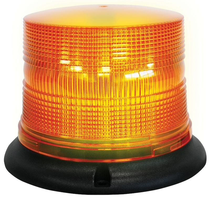 Hella Warning Light, K-LED, Beacon, Fixed Mount, 5 Flash Patterns, Amber Lens, 11-110 Volt, 3-LED, With 16 Inch Wire Leads – H27115001