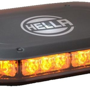 Hella Warning Light, Mlb 100 Series, Micro Light Bar, Permanent Mount, LED, Amber Lens, 23 Selectable Patterns, 12-24 Volt – H27996001