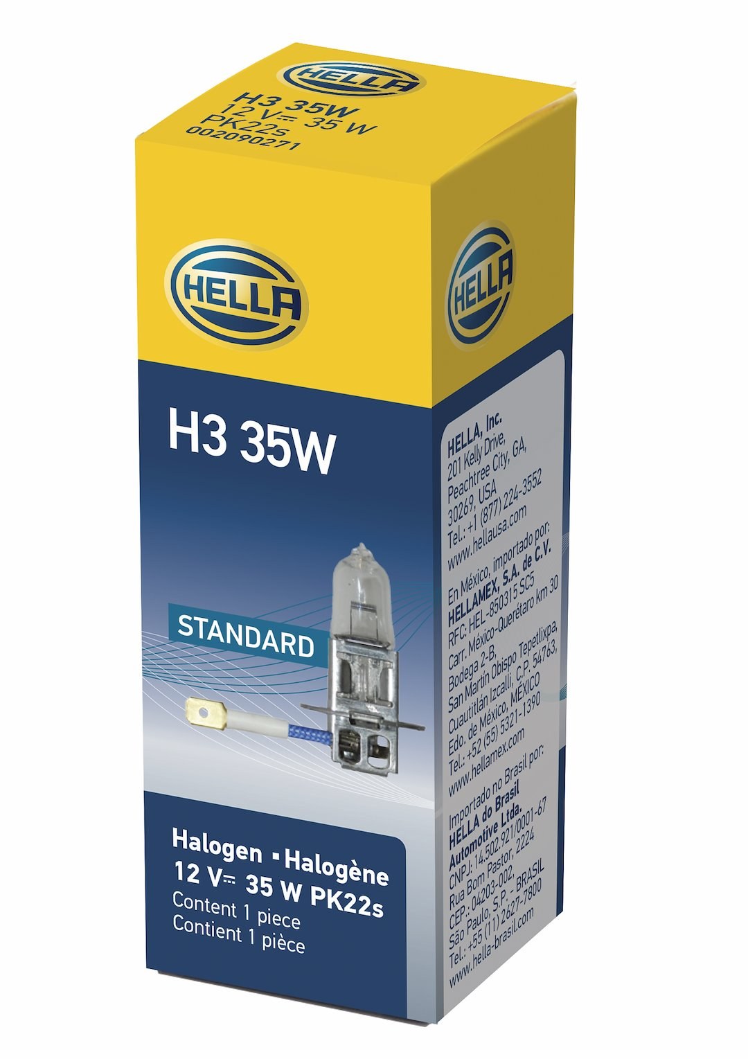 Hella Driving/ Fog Light Bulb, H3, Halogen, 35 Watt, Low/ High Beam, Clear, 750 Lumens, 12 Volt, Single – H3 35W