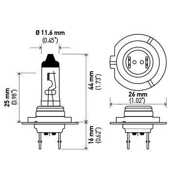 Hella Headlight Bulb, H7, Halogen Bulb, 55 Watt, 12 Volt, White Beam Color, 1350 Lumens, 3200K Light Color Temperature, Single, DOT/SAE Compliant – H7