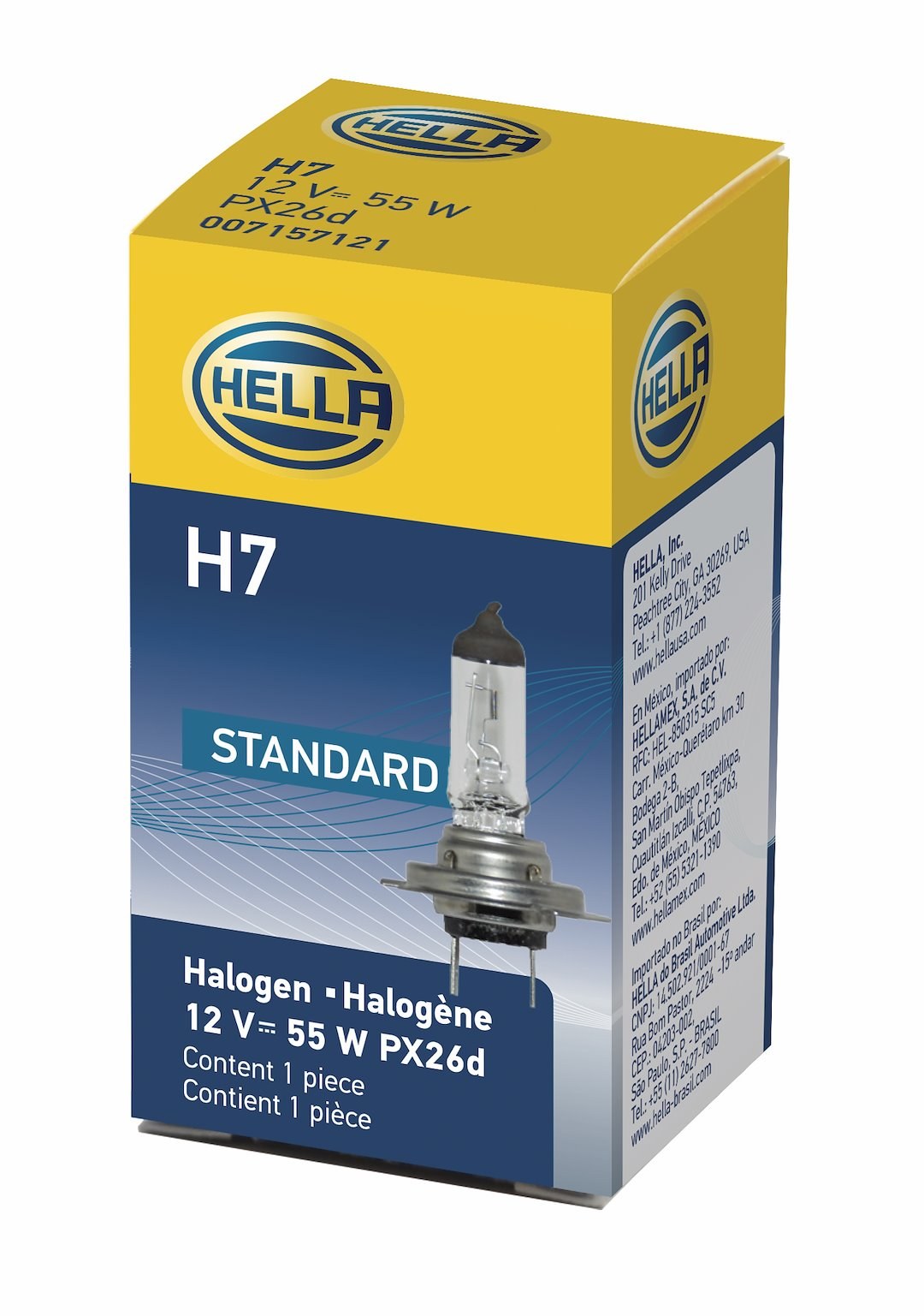 Hella Headlight Bulb, H7, Halogen Bulb, 55 Watt, 12 Volt, White Beam Color, 1350 Lumens, 3200K Light Color Temperature, Single, DOT/SAE Compliant – H7