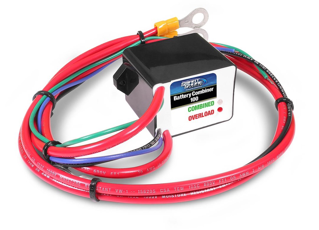 Hypertech Battery Combiner, 2 Input Batteries, 80 Amp Continuous Rating/ 400-Amp Closing Current, 18 Volt – 49100