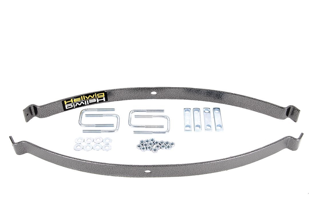Hellwig Helper Spring Kit, EZ-990 Series, Leaf Spring Design, Rear Upper, 2000 Pound Load Capacity, Steel, With 2 Springs/ U Bolts/ Hardware – 983