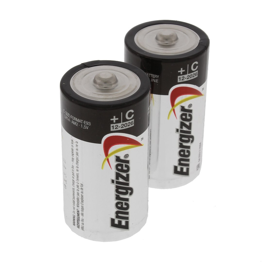World & Main Flashlight Battery, Energizer ®, C-Type Alkaline Battery, 1.5 Volts, Set of 2 – 110215