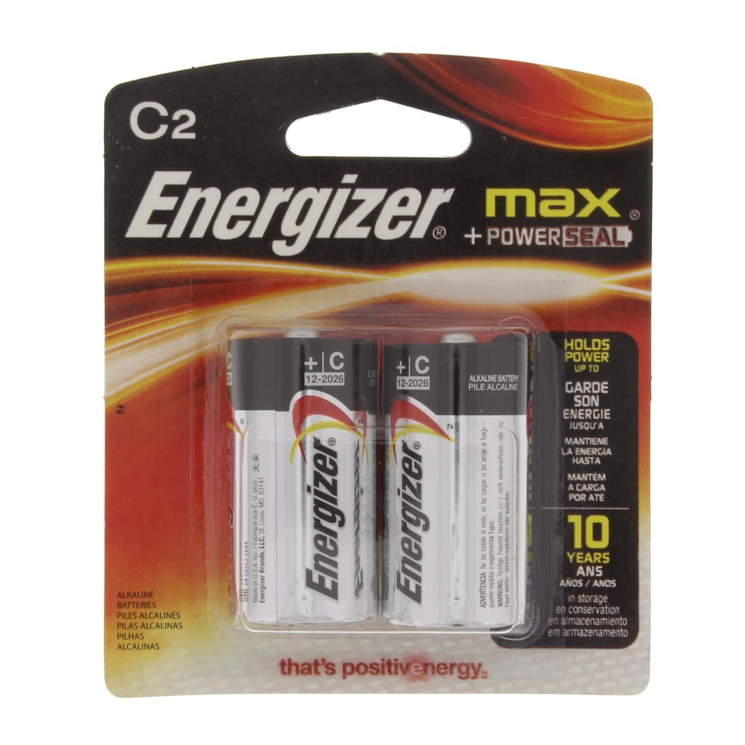 World & Main Flashlight Battery, Energizer ®, C-Type Alkaline Battery, 1.5 Volts, Set of 2 – 110215