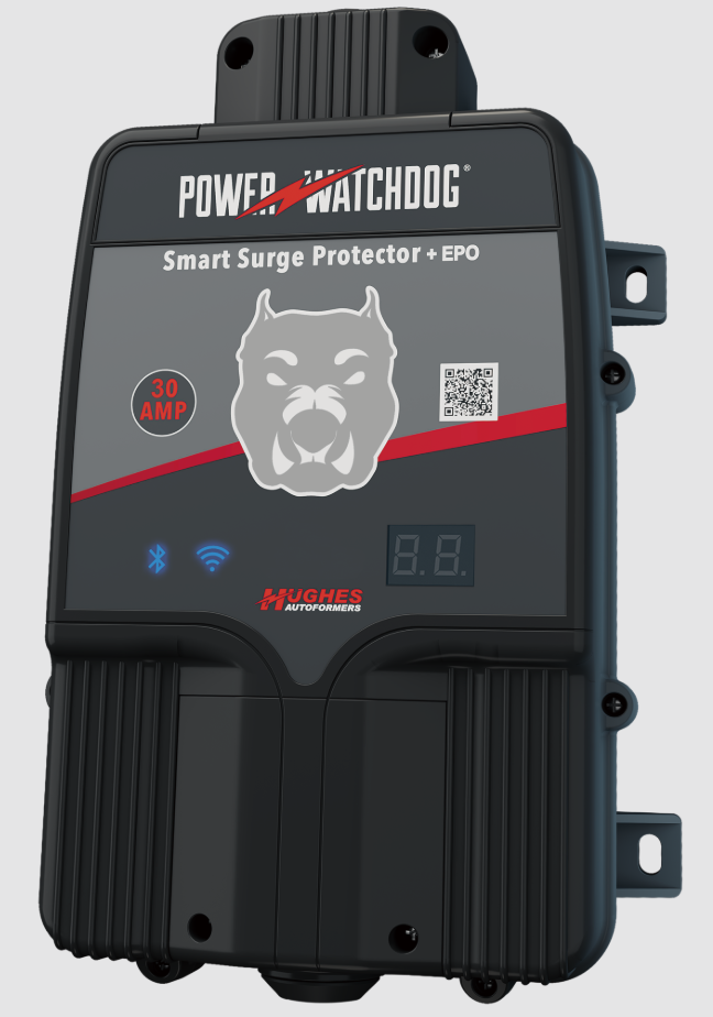 Hughes Auto Surge Protector, Power Watchdog Gen II, Hardwired Installation, 30 Ampere Operating Current, With Emergency Power Off – PWD30EPOHW