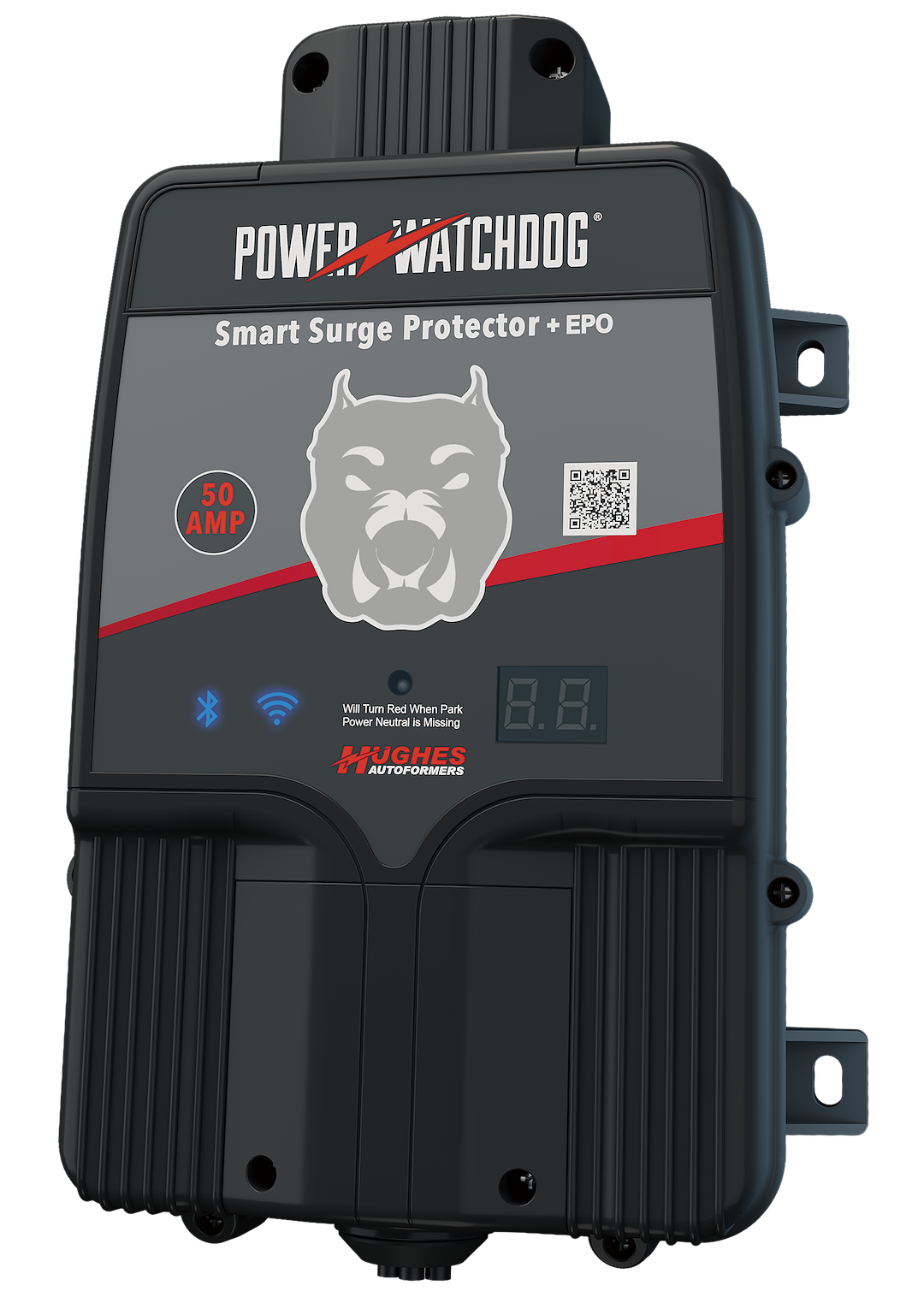 Hughes Auto Surge Protector, Power Watchdog Gen II, Hardwired Installation, 50 Ampere Operating Current, With Emergency Power Off – PWD50EPOHW