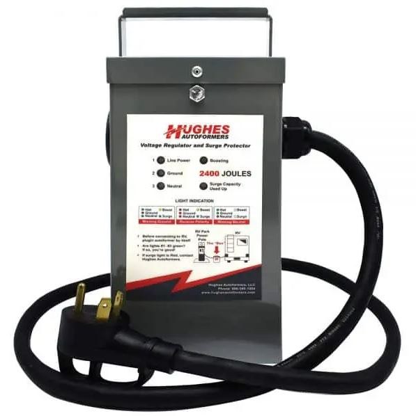 Hughes Auto Voltage Booster, Use to Boost a Park Voltage Measuring Less Than 113 Volt to 115 Volts, 30 Amps, 3600 Watts – RV 2130-SP