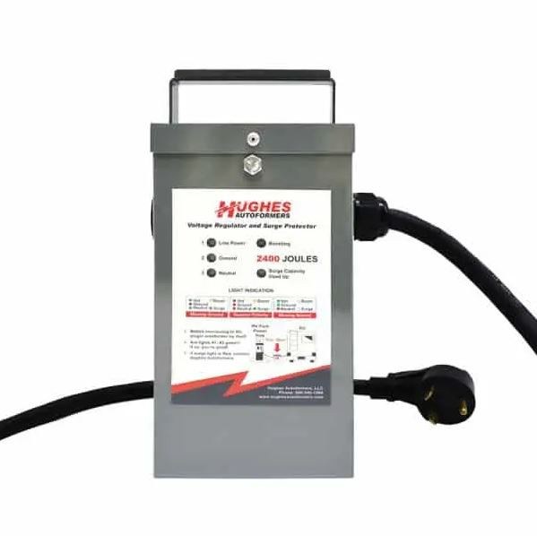 Hughes Auto Voltage Booster, Use to Boost a Park Voltage Measuring Less Than 113 Volt to 115 Volts, 30 Amps, 3600 Watts – RV 2130-SP