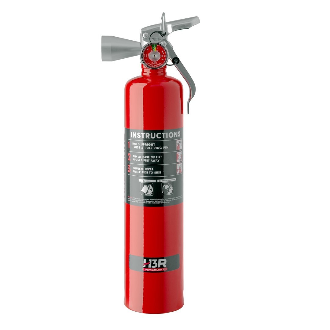 H3R Fire Extinguisher, Halguard ™, Ul Rated 2-B:C, Liquefied Gas Agent, Not Us Coast Guard Approved, 2.5 Pound Bottle, Steel, Red – HG250R