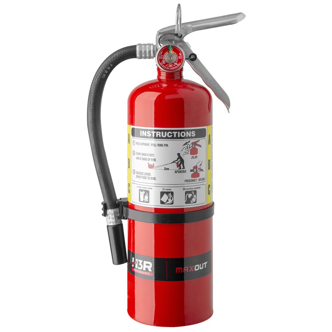 H3R Fire Extinguisher, Maxout ™, Ul Rated 3-A:40-B:C, Dry Chemical Agent, Us Coast Guard Approved, 5 Pound Bottle, Steel, Red – MX500R