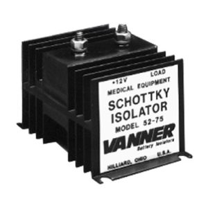 Havis Battery Isolator, Vanner, Used with 12 Volt Dual Battery Systems to Be Charged from Single Power Source, 75 Amp – 52-75