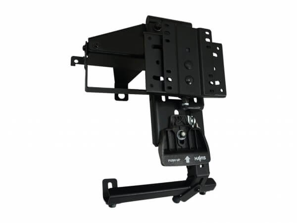 Havis Video Monitor Mount, Use with Tunnel Mount Consoles, Dash Mount, Powder Coated, Black, Steel, With Vesa 75 Hole Pattern Bracket – C-DMM-3022