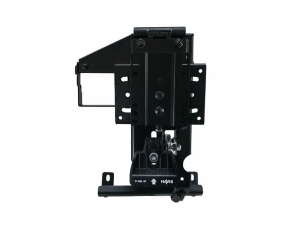 Havis Video Monitor Mount, Use with Tunnel Mount Consoles, Dash Mount, Powder Coated, Black, Steel, With Vesa 75 Hole Pattern Bracket – C-DMM-3022