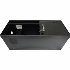 Havis Console, Floor Mount, 30.1 Inch Length X 12-1/2 Inch Width X 12 to 16-1/2 Inch Height (adjustable), Lockable, Black, Steel – C-W-3012