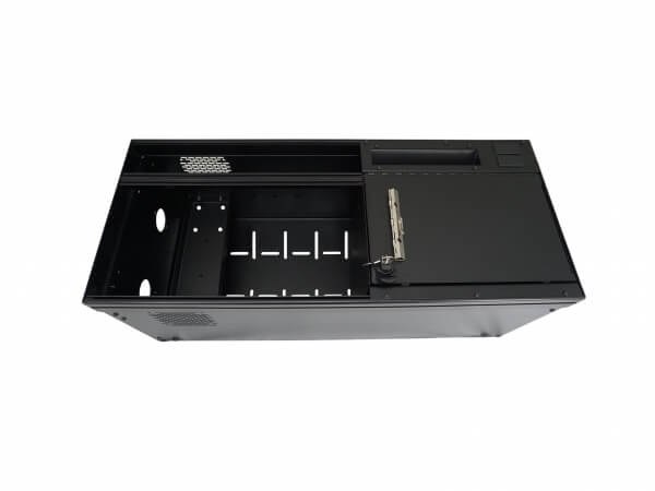 Havis Console, Floor Mount, 30.1 Inch Length X 12-1/2 Inch Width X 12 to 16-1/2 Inch Height (adjustable), Lockable, Black, Steel – C-W-3012