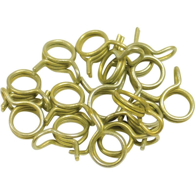 Helix Racing Products Hose Clamp, 3/8 Inch Clamping Range, Double Wire Style, Zinc Plated Steel, Pack of 15 – 111-1380