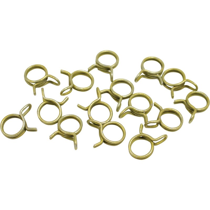 Helix Racing Products Hose Clamp, 7/16 Inch Clamping Range, Double Wire Style, Zinc Plated Steel, Pack of 15 – 111-1716