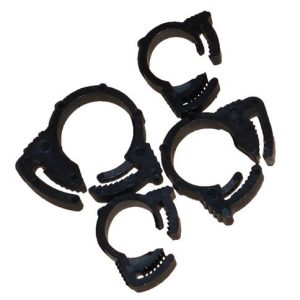 Helix Racing Products Hose Clamp, 5/16 Inch/ 11/32 Inch/ 13/32 Inch/ 15/32 Inch Clamping Range, Ratchet Style, Black Nylon, Pack of 16 – 111-2016