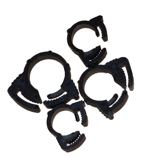 Helix Racing Products Hose Clamp, 5/16 Inch/ 11/32 Inch/ 13/32 Inch/ 15/32 Inch Clamping Range, Ratchet Style, Black Nylon, Pack of 16 – 111-2016