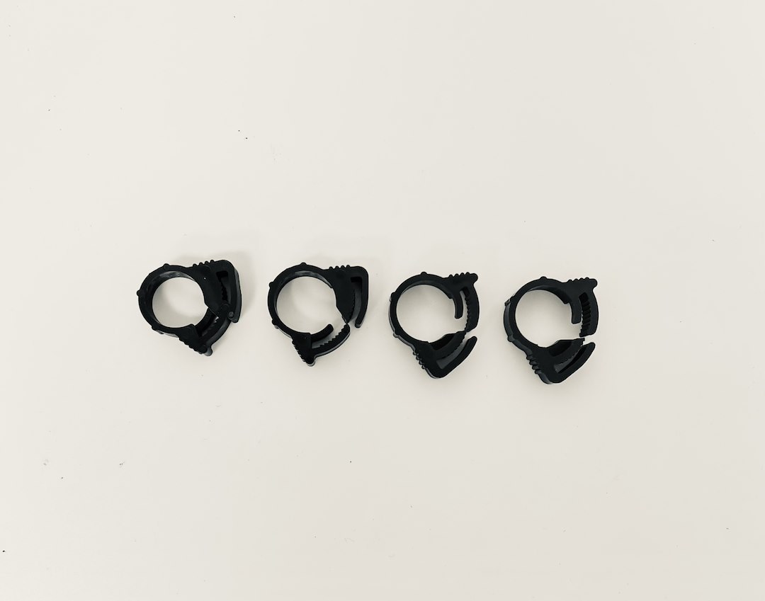 Helix Racing Products Hose Clamp, 0.4 Inch to 0.46 Inch Clamping Range, Ratchet Style, Black Nylon, Pack of 100 – 111-2223