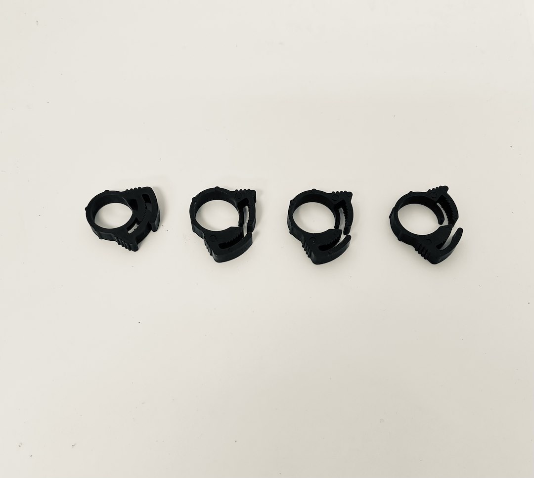 Helix Racing Products Hose Clamp, 0.46 Inch to 0.54 Inch Clamping Range, Ratchet Style, Black Nylon, Pack of 100 – 111-2224