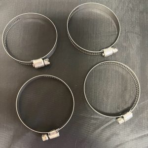 Helix Racing Products Hose Clamp, 1-1/4 Inch to 2-1/4 Inch Clamping Range, Worm Gear Style, Stainless Steel, Pack of 4 – 114-6228