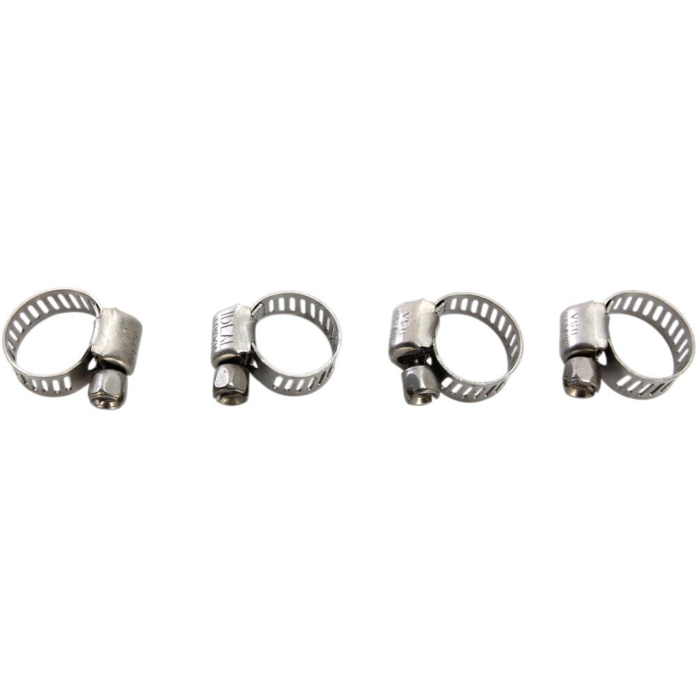 Helix Racing Products Hose Clamp, 0.23 Inch to 0.62 Inch Clamping Range, Worm Gear Style, Stainless Steel, Pack of 4 – 114-6404