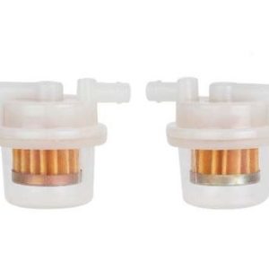 Helix Racing Products Fuel Filter, Complete Assembly, IN-Line, 1/4 Inch Inlet/Outlet, Small Drum Shape, 70 Micron Paper Element – 118-0904