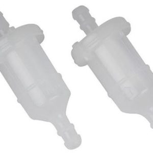 Helix Racing Products Fuel Filter, Complete Assembly, IN-Line, 1/4 Inch Inlet/Outlet, Round Shape, 40 Micron Polyethylene Pellet Element – 118-9024