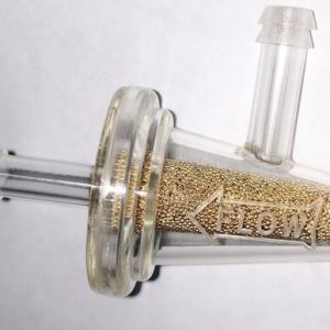 Helix Racing Products Fuel Filter, Complete Assembly, IN-Line, 1/4 Inch Inlet/Outlet, 90 Degree Large Diameter Conical Shape – 118-9044