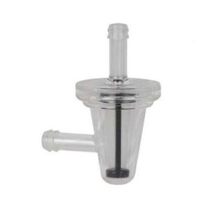 Helix Racing Products Fuel Filter, Complete Assembly, IN-Line, 1/4 Inch Inlet/Outlet, 90 Degree Large Diameter Conical Shape – 118-9046