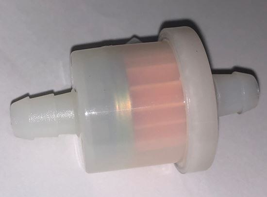 Helix Racing Products Fuel Filter, Complete Assembly, IN-Line, 5/16 Inch Inlet/Outlet, Round Shape, 70 Micron Pleated Paper Element – 118-9053