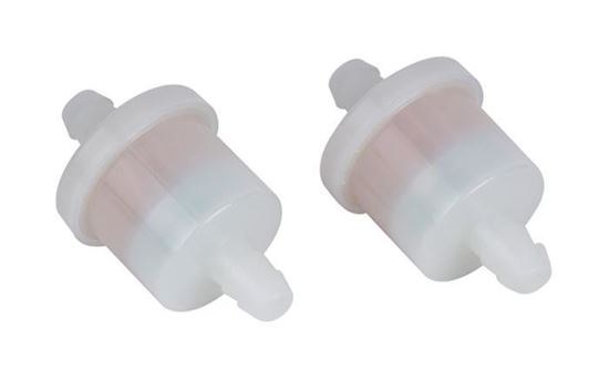 Helix Racing Products Fuel Filter, Complete Assembly, IN-Line, 5/16 Inch Inlet/Outlet, Round Shape, 70 Micron Pleated Paper Element – 118-9053